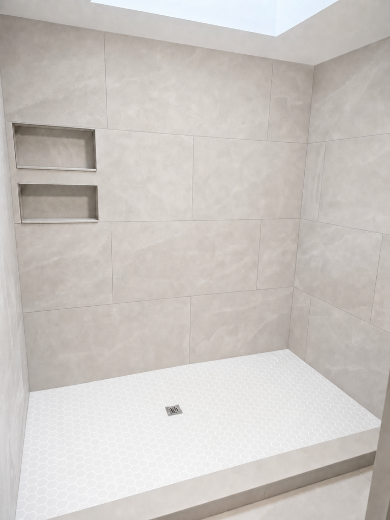 Shower with large format